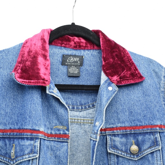 Vintage Agapo Womens Denim Jacket Size Petite L - Picture 3 of 5